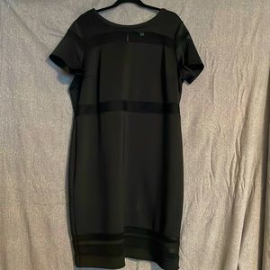 1X Plus Dress- Black, mid knee, with sheer